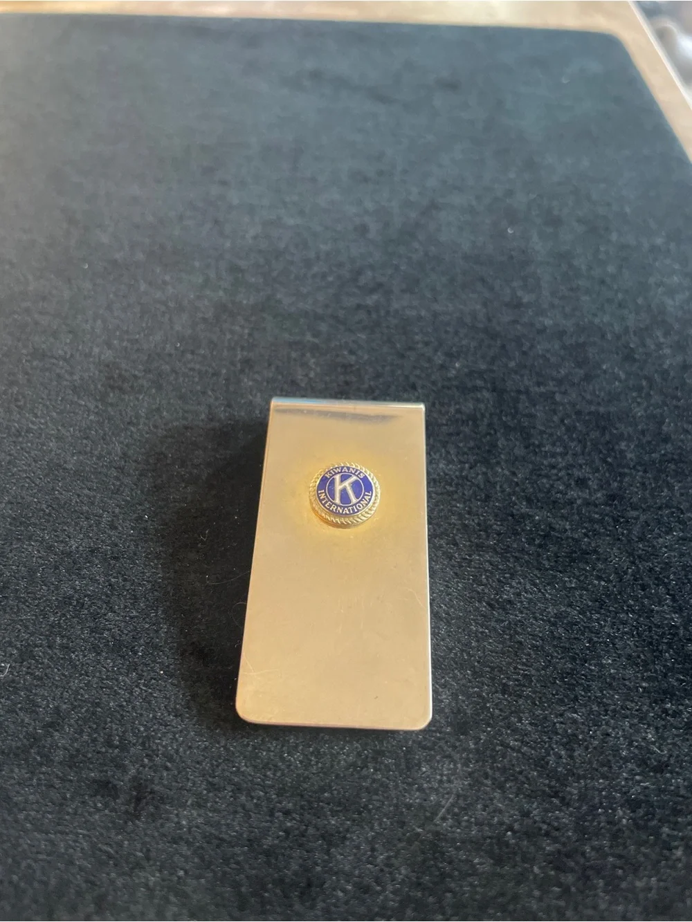 Kiwanis International Gold-Tone Money Clip with Blue Emblem